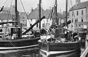 Fishing boats at the St Monans harbour